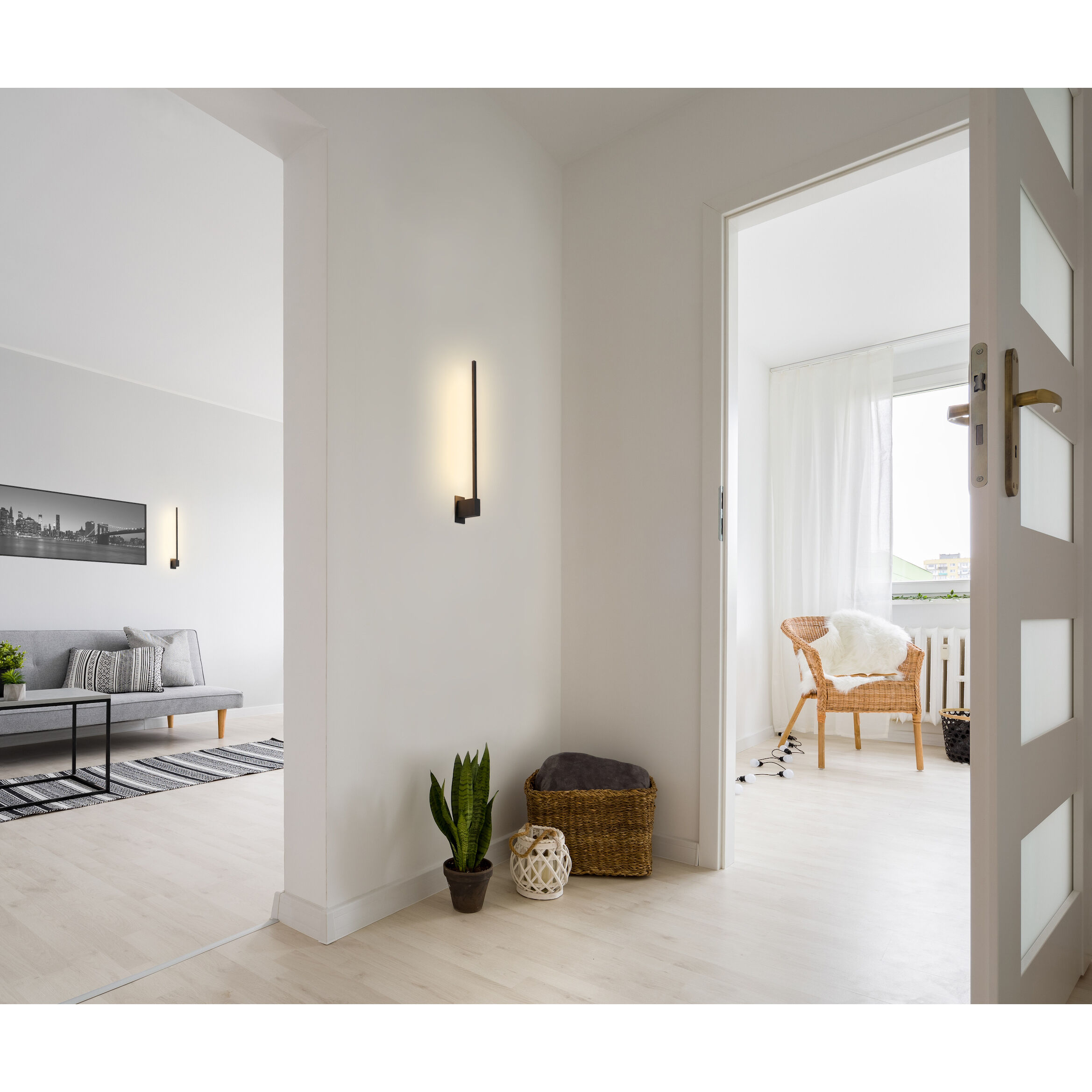 Z-Bar LED 24 inch Matte white Wall Sconce Wall Light, End Mount